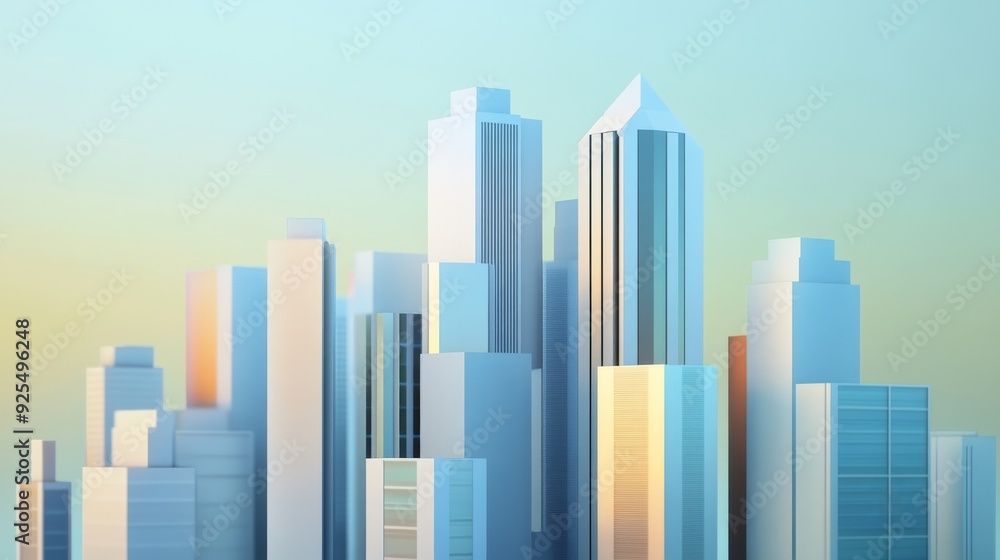 Landscape With Buildings Constructed From Light Panels And Interactive Screens Landscape With Buildings Constructed From Light Panels And Interactive Screens