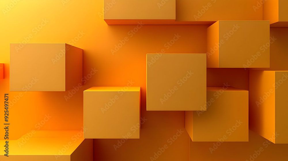 Abstract Orange Cube Background. Abstract Orange Cube Background.