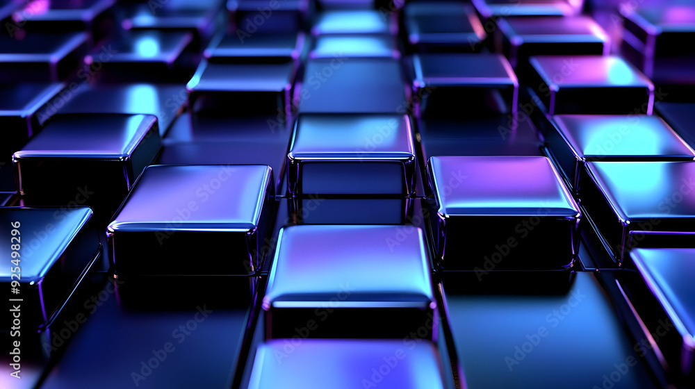 Abstract pattern of shiny blue and purple squares. Abstract pattern of shiny blue and purple squares.