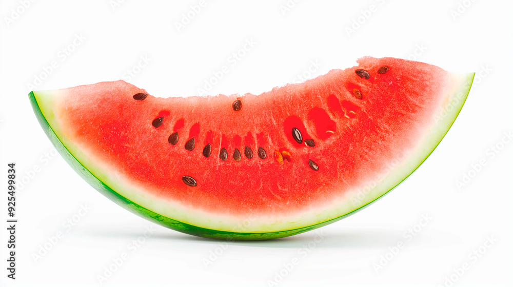 Slice of ripe fresh watermelon isolated on a white background. Fruits and vegetables, vegan, healthy food. Slice of ripe fresh watermelon isolated on a white background. Fruits and vegetables, vegan, healthy food.