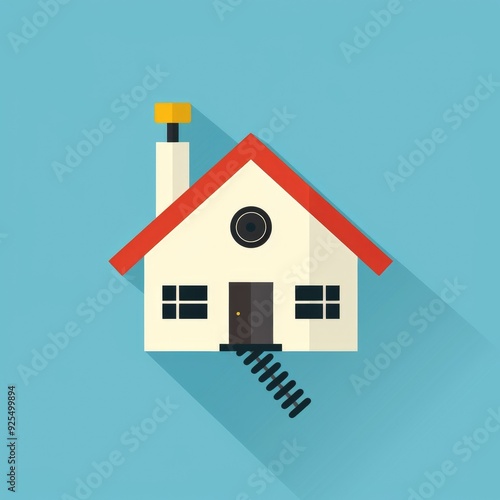 Vector illustration of a house with screw icon. Generative ai.
