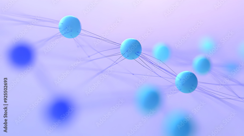 Abstract representation of interconnected spheres symbolizing scientific concepts. Abstract representation of interconnected spheres symbolizing scientific concepts.