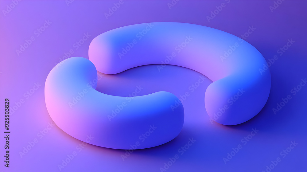 Naklejka premium Abstract shapes in purple and blue tones create a modern, minimalist design.