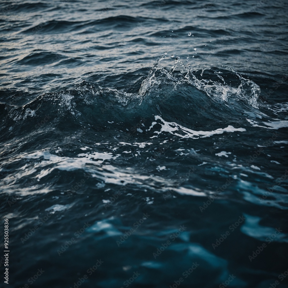 Naklejka premium The fresh, clear water of a mountain spring flowing over sunlit rocks in a picturesque forest setting