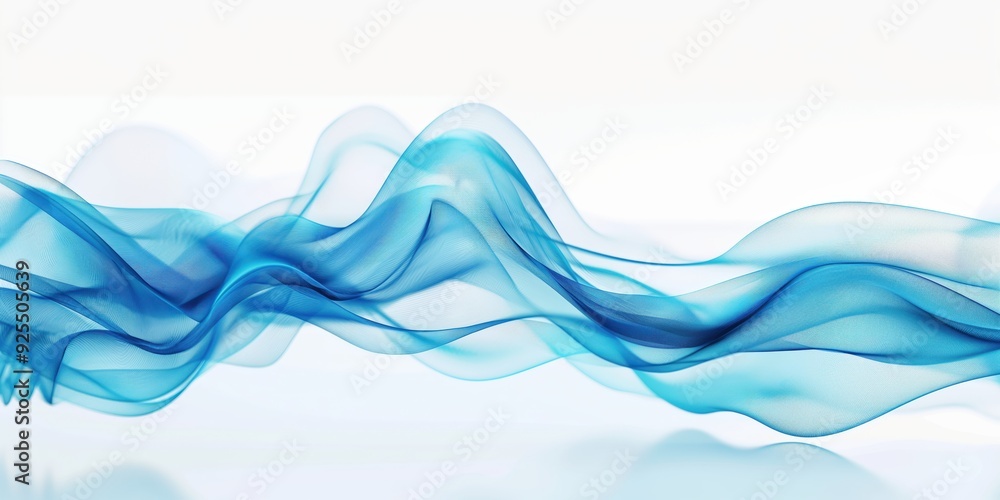 Obraz premium Translucent Blue Waves Abstract Design created by ai