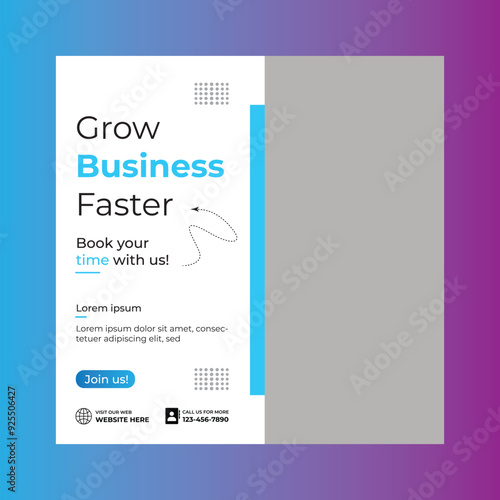 Business grow faster digital business marketing design social media post template, grow Business faster, Social Media Post Design, template Design	