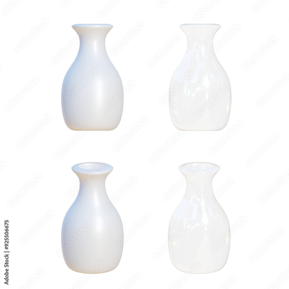 Realistic vase 3D on white background. Realistic vase 3D on white background.
