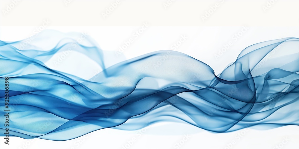 Fototapeta premium Translucent Blue Waves Abstract Design created by ai