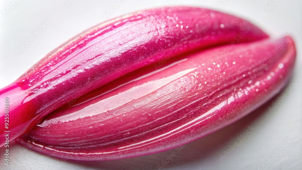 Glossy pink lip gloss swatch with a shiny gel texture, perfect for beauty and cosmetic product photography , pink, lip gloss, swatch Glossy pink lip gloss swatch with a shiny gel texture, perfect for beauty and cosmetic product photography , pink, lip gloss, swatch