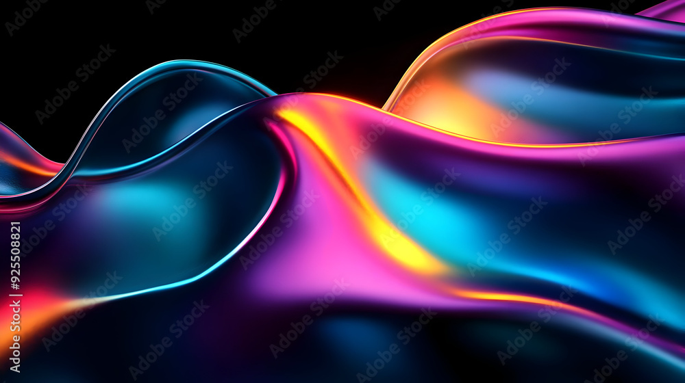 Naklejka premium Abstract wavy background with iridescent colors.
