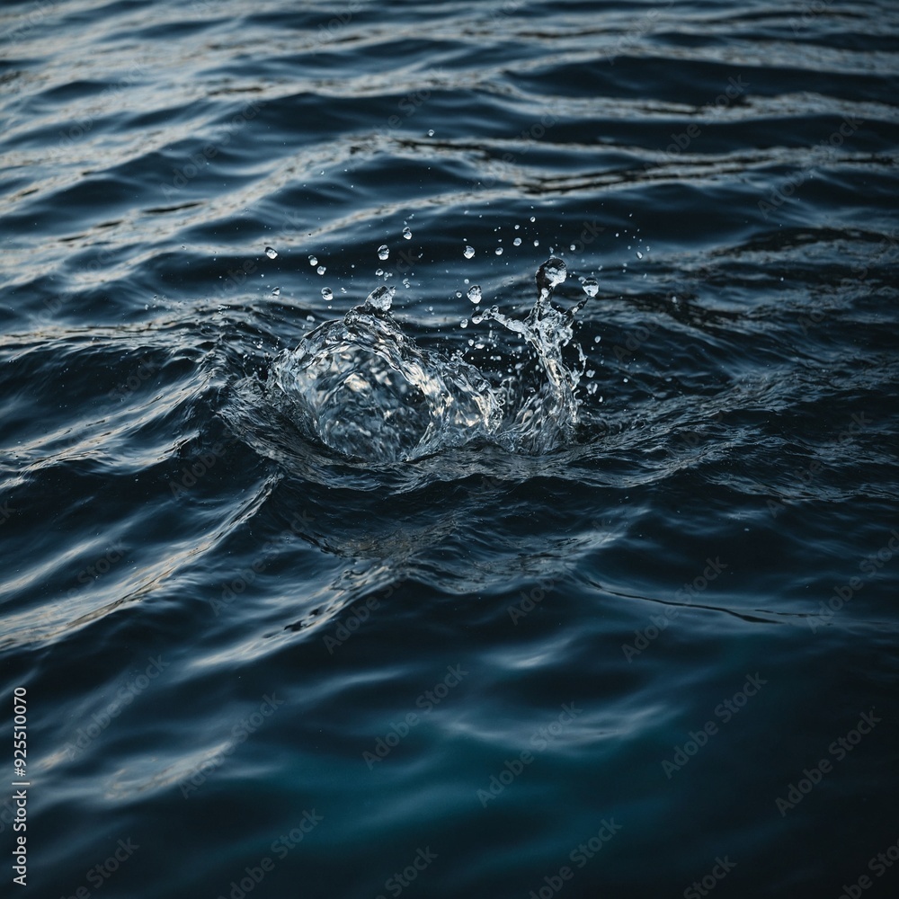 Obraz premium The ocean’s waves roll gently toward the shore, their surface glistening in the soft evening light