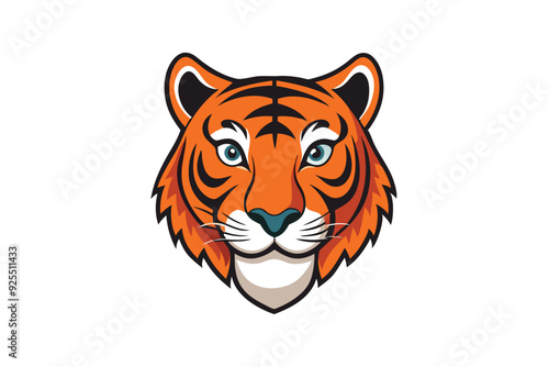 tiger head silhouette vector illustration 