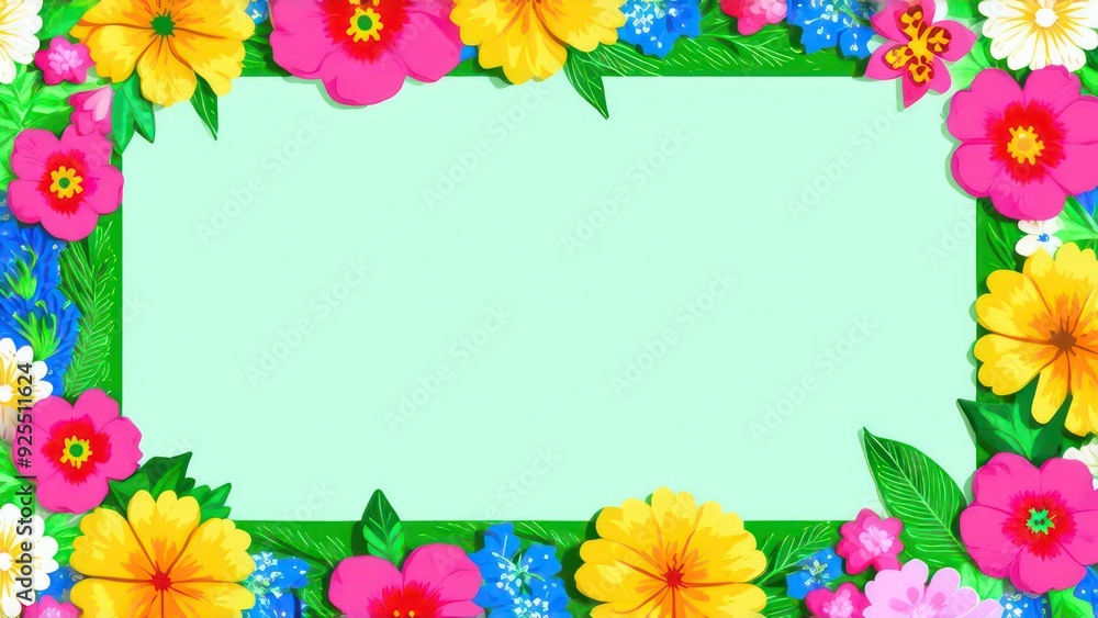 frame made from beautiful flowers with free place for text on a light background frame made from beautiful flowers with free place for text on a light background