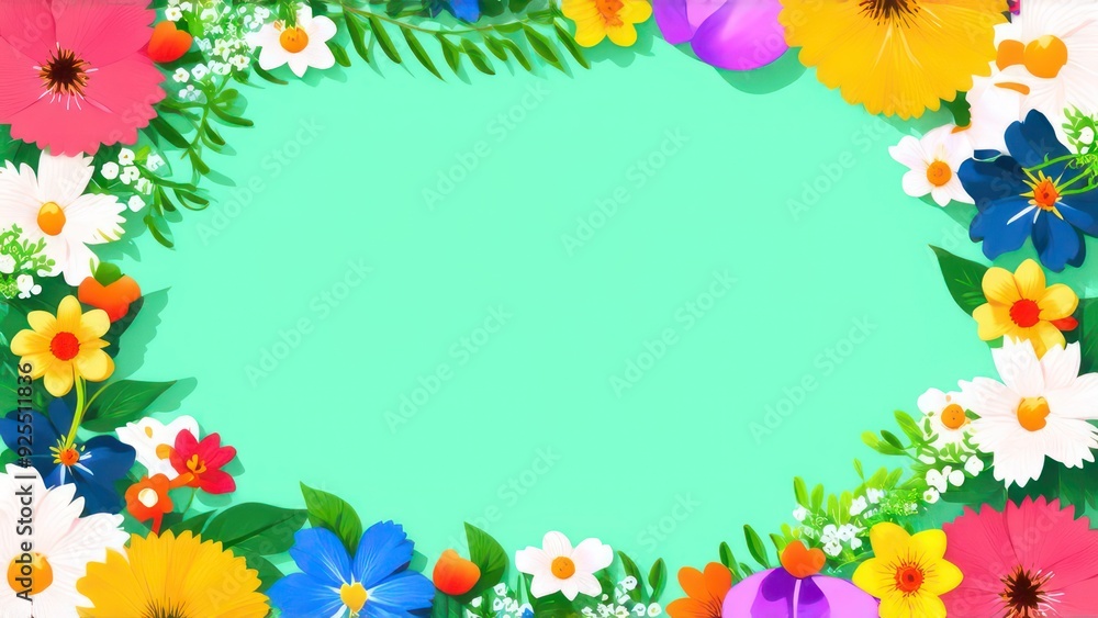 frame made from beautiful flowers with free place for text on a light background frame made from beautiful flowers with free place for text on a light background