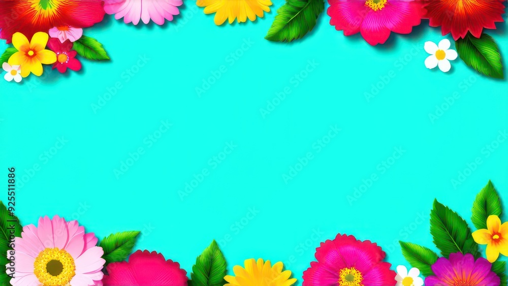 frame made from beautiful flowers with free place for text on a light background frame made from beautiful flowers with free place for text on a light background