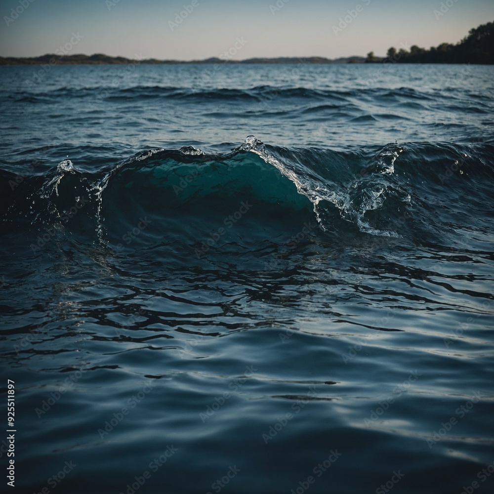 Fototapeta premium The peaceful flow of a river through a vibrant meadow with blooming wildflowers