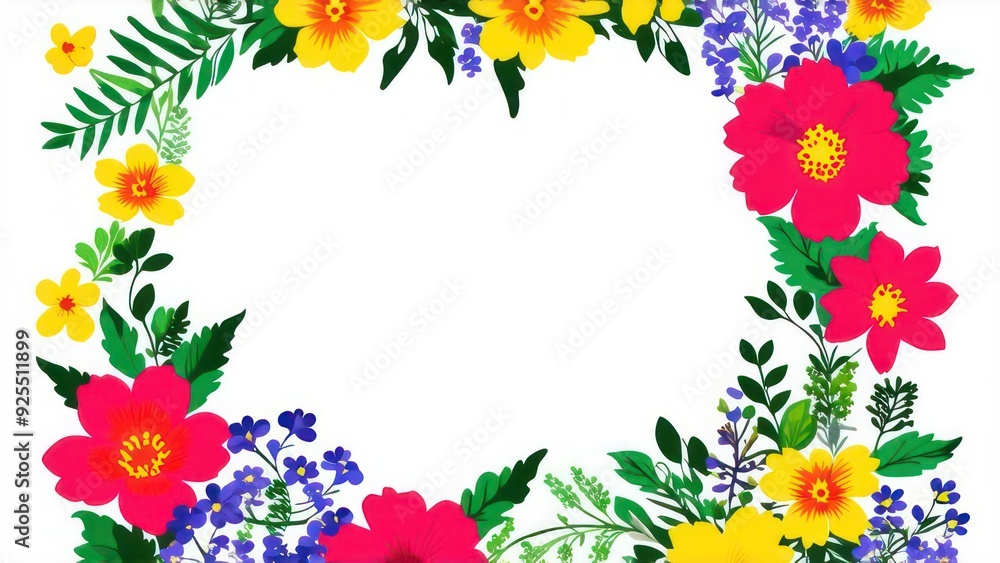 frame made from beautiful flowers with free place for text on a light background frame made from beautiful flowers with free place for text on a light background
