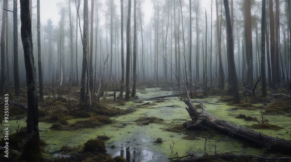 Obraz premium Misty Forest Swamp