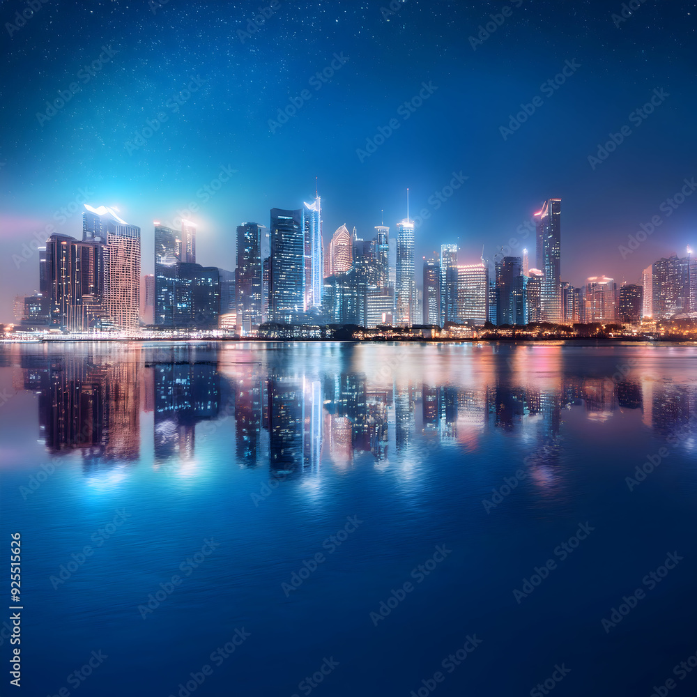 Fototapeta premium country skyline at night