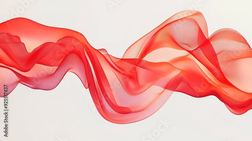 Flowing red fabric drapes gracefully against a light background