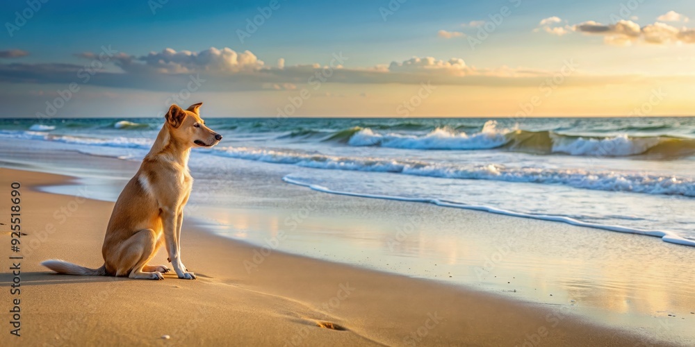 Stray dog on sandy shore gazing at the sea , dog, stray, shore, beach, sea, ocean, animal, mammal, adorable, cute, lonely, homeless Stray dog on sandy shore gazing at the sea , dog, stray, shore, beach, sea, ocean, animal, mammal, adorable, cute, lonely, homeless