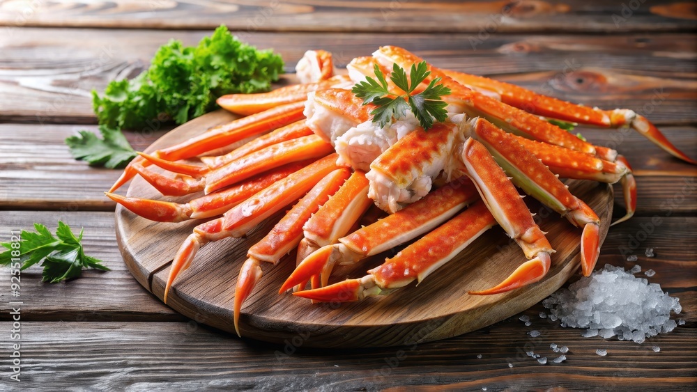 Delicious snow crab leg clusters on wooden table, snow crab legs, seafood, food, delicacy, fresh, gourmet, meal, dinner, wood Delicious snow crab leg clusters on wooden table, snow crab legs, seafood, food, delicacy, fresh, gourmet, meal, dinner, wood