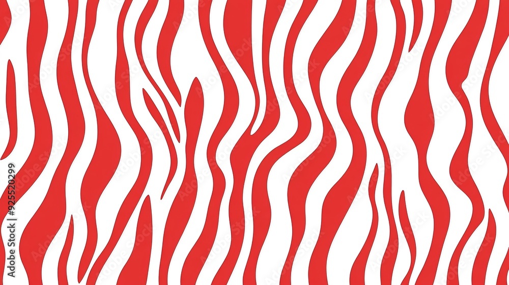 Abstract red and white striped pattern featuring wavy lines on a light background Abstract red and white striped pattern featuring wavy lines on a light background