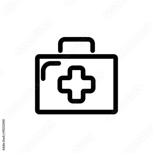 Medical suitcase, medical bag icon vector