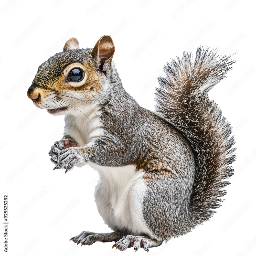 PNG Squirrel standing upright with bushy tail PNG Squirrel standing upright with bushy tail