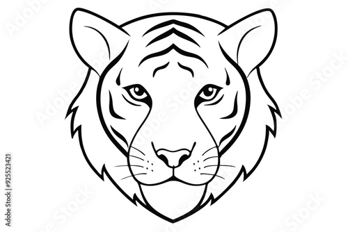 tiger head silhouette vector illustration 