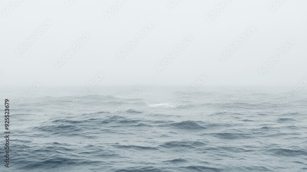 Fototapeta premium Moody Grey Seascape, Minimalism in Nature, Calm and Serene Water Horizon, Subtle and Reflective