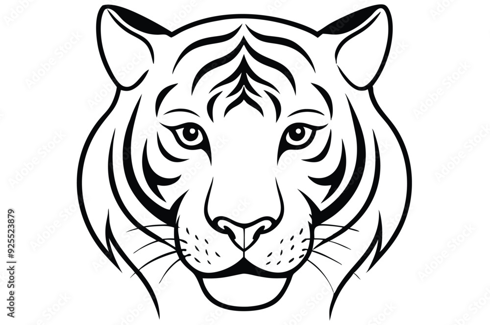tiger head silhouette vector illustration tiger head silhouette vector illustration