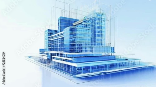 3d render of a modern building