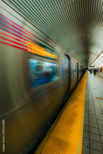 subway train in motion
