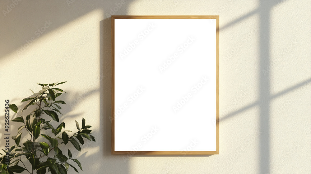 Minimalistic Interior Design with Framed transparent Picture on Wall Minimalistic Interior Design with Framed transparent Picture on Wall