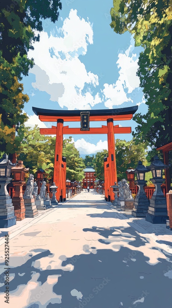 Torii Gate Temple Entrance Shinto Religion Spiritual Symbol Torii Gate Temple Entrance Shinto Religion Spiritual Symbol