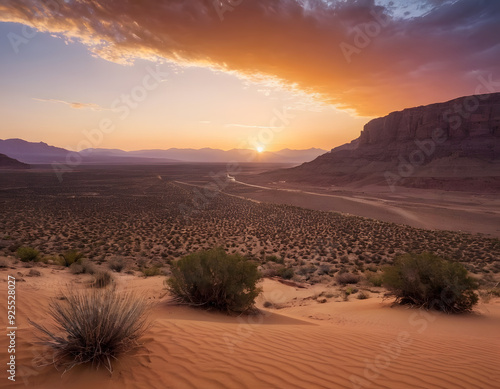 sunset in the desert