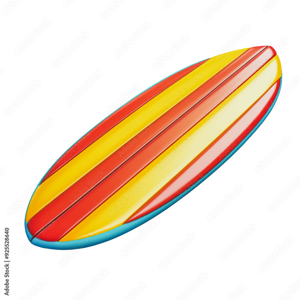 PNG Bright yellow and red surfboard on display PNG Bright yellow and red surfboard on display