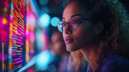 Wallpaper Mural A diverse team of office workers sitting in front of a computer, analyzing data and making strategic business decisions. Torontodigital.ca