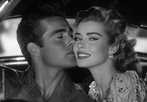 A black and white screenshot of an old classic movie. 