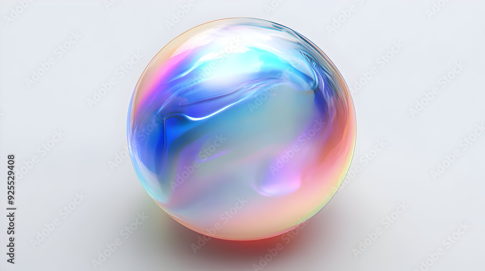 Shiny iridescent sphere on a white background. Shiny iridescent sphere on a white background.