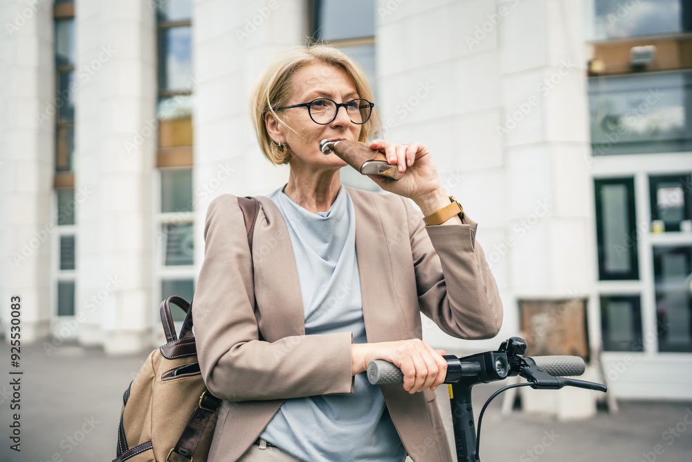 mature caucasian woman with flask alcohol abuse and alcoholism concept mature caucasian woman with flask alcohol abuse and alcoholism concept