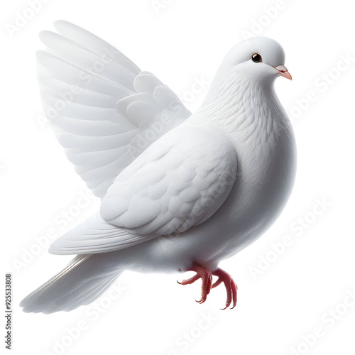 white dove isolated on white background