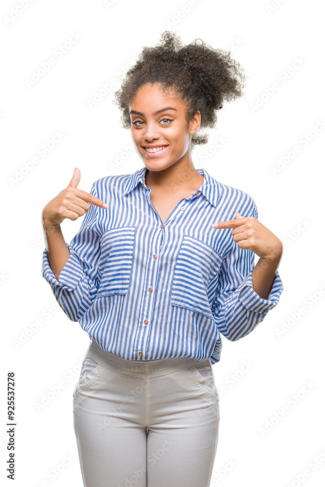 Young afro american woman over isolated background looking confident with smile on face, pointing oneself with fingers proud and happy. Young afro american woman over isolated background looking confident with smile on face, pointing oneself with fingers proud and happy.