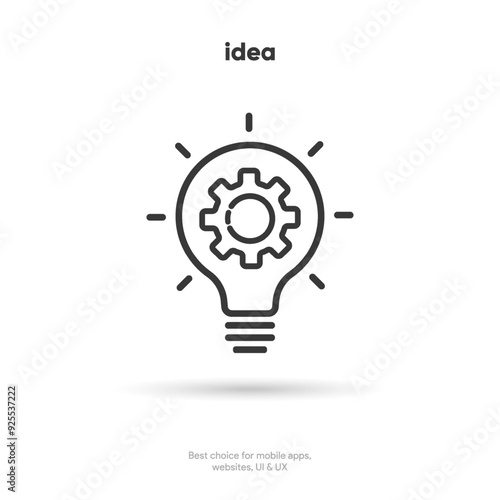 Light lamp bulb icon. Idea sign solution thinking concept symbol. Lighting Electric sign. Electricity, shine icon. Trendy Flat style for graphic design for UI UX website mobile app