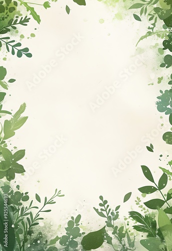 Wallpaper Mural leaf Border Frame and White Background, Featuring Vector Illustration with Center Text and Empty Space Torontodigital.ca