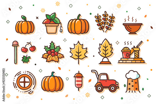 autumn thanksgiving day icons photo