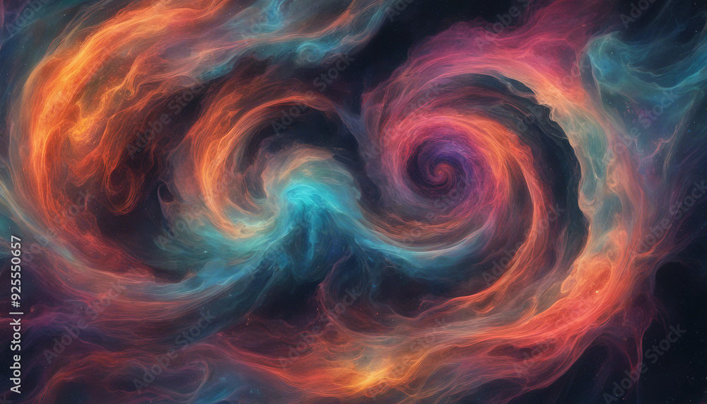 A swirling, abstract nebula in deep space, with vibrant colors blending seamlessly into one another A swirling, abstract nebula in deep space, with vibrant colors blending seamlessly into one another