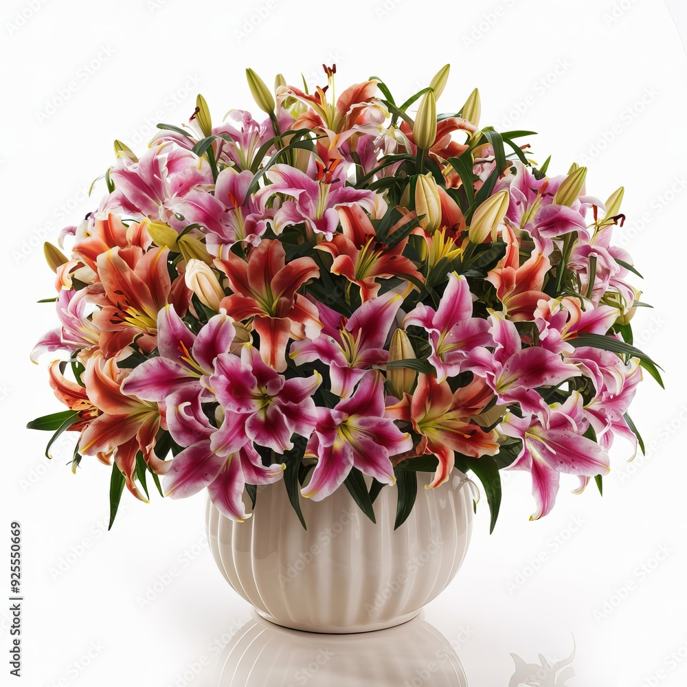 bouquet of pink roses in a vase