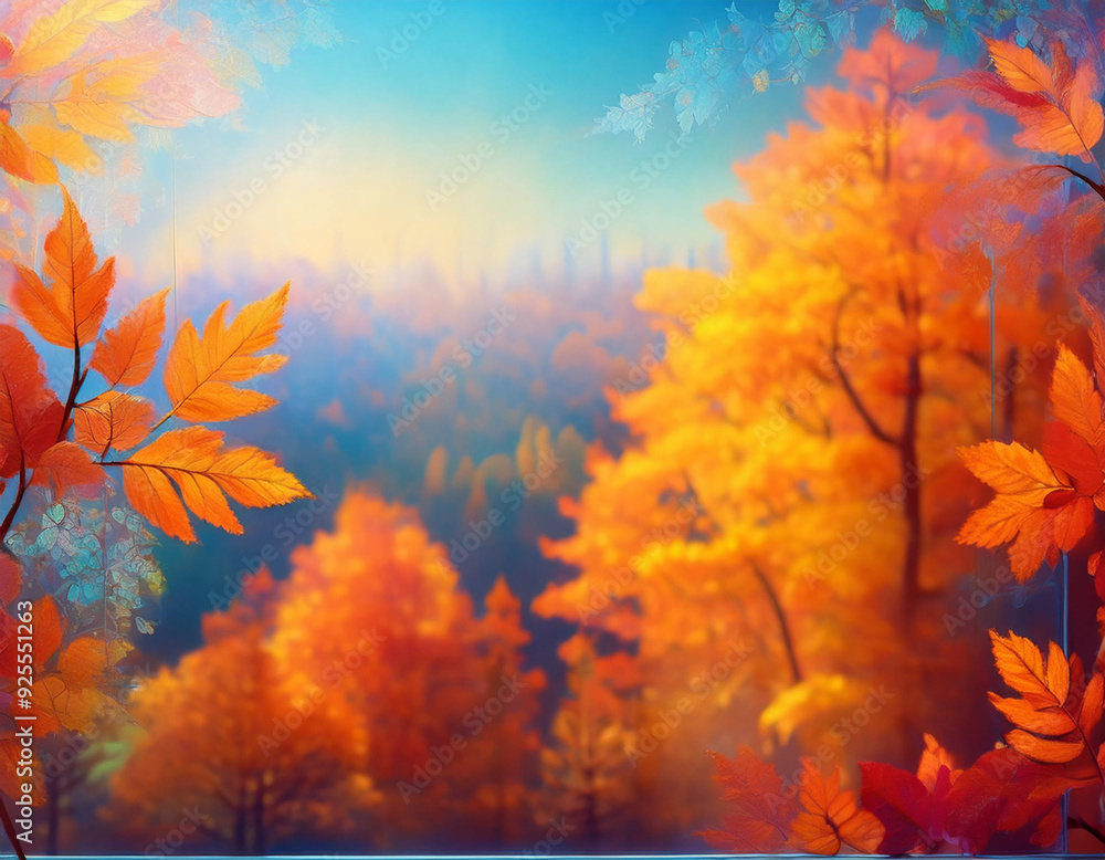 Blurred Autumn Colors Frosted Window View of Distant Foliage in Soft Focus Blurred Autumn Colors Frosted Window View of Distant Foliage in Soft Focus